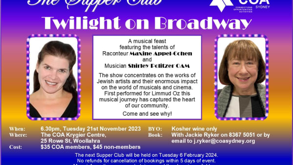 Supper Club &quot;Twilight on Broadway&quot; 21st November 2023