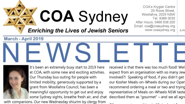 Newsletter March April 2019