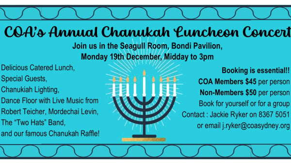 COA Annual Chanukah Luncheon Concert 2022